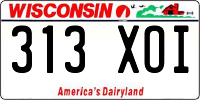 WI license plate 313XOI