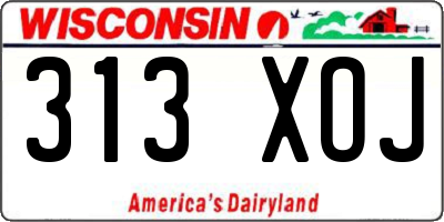 WI license plate 313XOJ