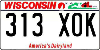 WI license plate 313XOK