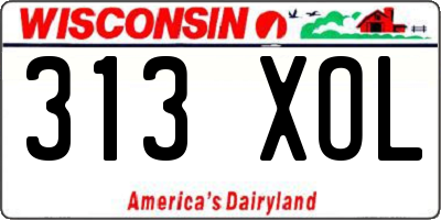 WI license plate 313XOL