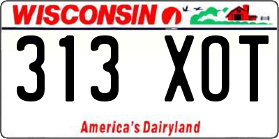 WI license plate 313XOT