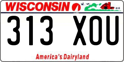 WI license plate 313XOU
