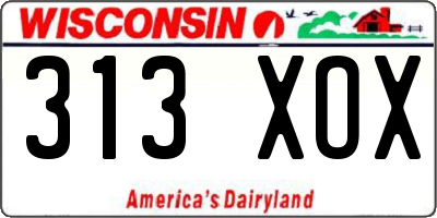 WI license plate 313XOX