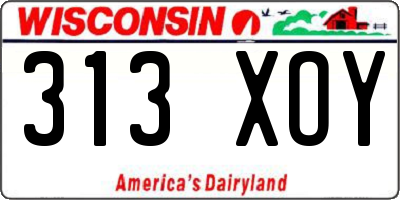 WI license plate 313XOY
