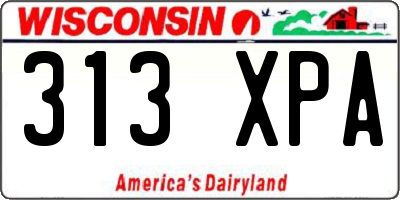 WI license plate 313XPA