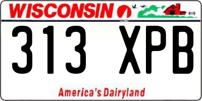 WI license plate 313XPB