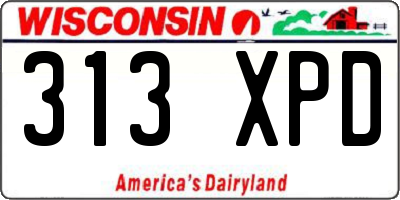 WI license plate 313XPD