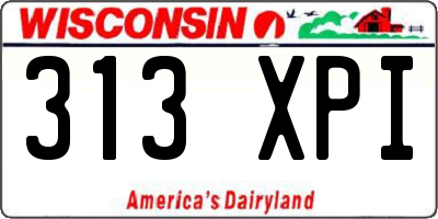 WI license plate 313XPI