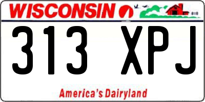 WI license plate 313XPJ