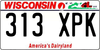 WI license plate 313XPK