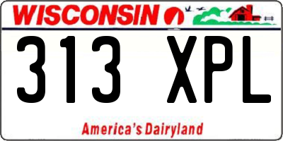 WI license plate 313XPL