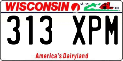 WI license plate 313XPM