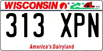 WI license plate 313XPN