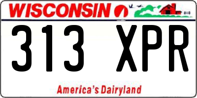 WI license plate 313XPR