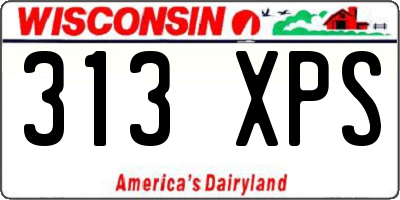 WI license plate 313XPS