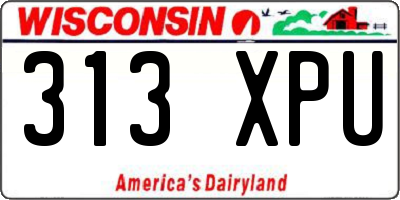 WI license plate 313XPU
