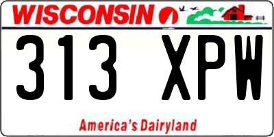 WI license plate 313XPW