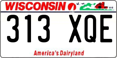 WI license plate 313XQE