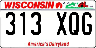 WI license plate 313XQG