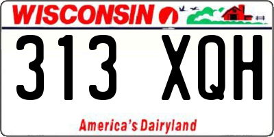 WI license plate 313XQH