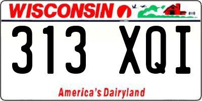 WI license plate 313XQI