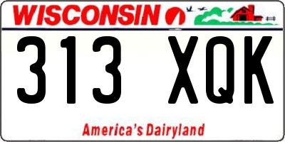 WI license plate 313XQK