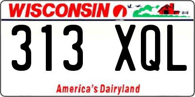 WI license plate 313XQL