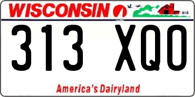 WI license plate 313XQO
