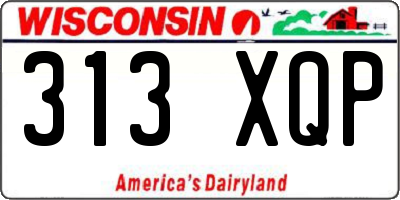 WI license plate 313XQP