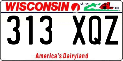WI license plate 313XQZ