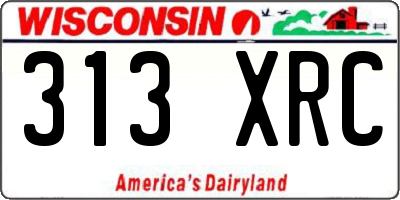 WI license plate 313XRC