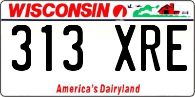 WI license plate 313XRE