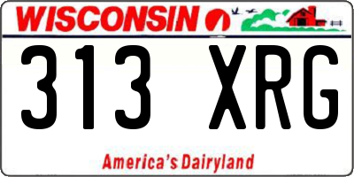 WI license plate 313XRG