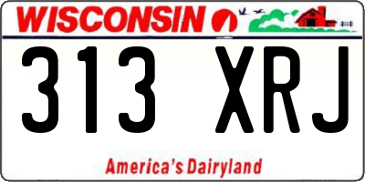 WI license plate 313XRJ
