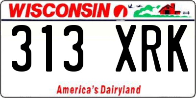 WI license plate 313XRK