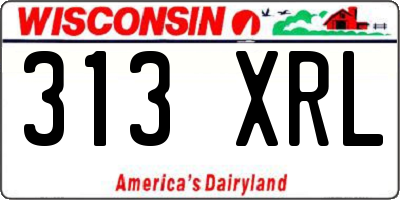 WI license plate 313XRL