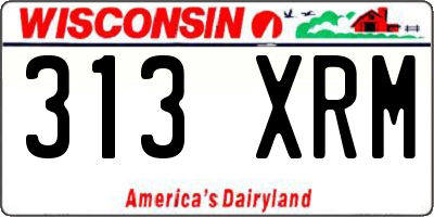 WI license plate 313XRM
