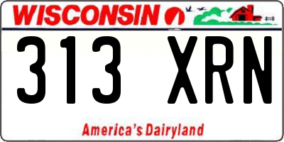 WI license plate 313XRN