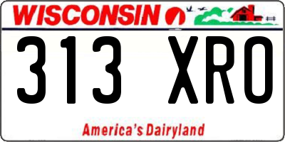 WI license plate 313XRO