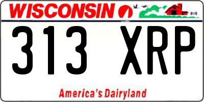 WI license plate 313XRP