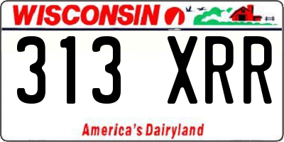 WI license plate 313XRR