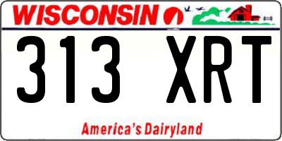 WI license plate 313XRT