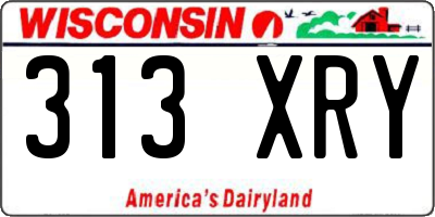 WI license plate 313XRY