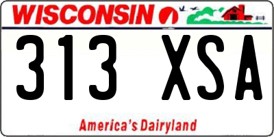 WI license plate 313XSA
