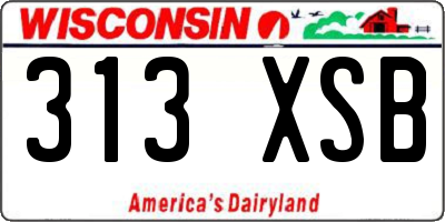 WI license plate 313XSB