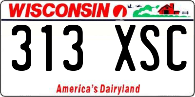 WI license plate 313XSC