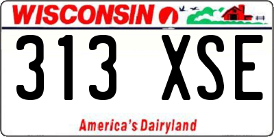 WI license plate 313XSE