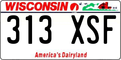 WI license plate 313XSF