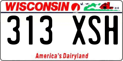 WI license plate 313XSH