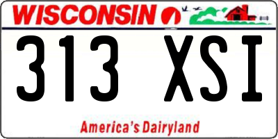 WI license plate 313XSI